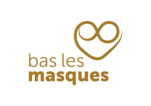 bas les masques new logo vertical deep gold (birthday)